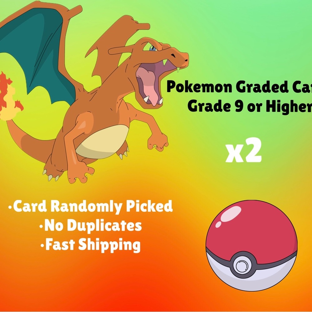 Pokémon TCG Holo Graded Slab Lot of x2 Grades 9-10 (randomly selected)